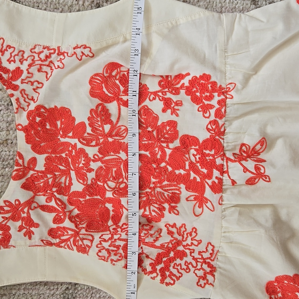 EUC J. Crew Cream/Orange Cotton Dress Size 2 - Picture 5 of 8